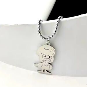 925 Sterling Silver Pokemon Quaxly  Cut-Out Silhouette Pendant Necklace Anime